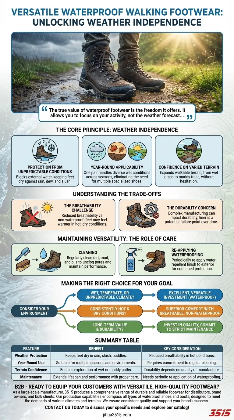 Qu'est-ce qui rend les chaussures de marche imperméables polyvalentes ? Obtenez un confort et une confiance tout au long de l'année Guide Visuel