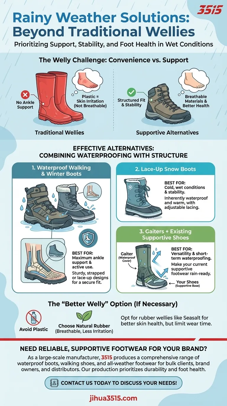 Quelles sont les meilleures alternatives aux bottes en caoutchouc pour le temps pluvieux ? Options de chaussures imperméables et de soutien. Guide Visuel