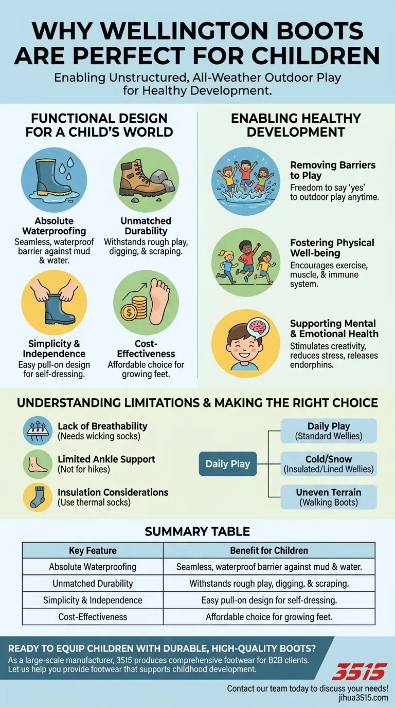 Pourquoi les bottes de pluie sont-elles particulièrement adaptées aux enfants ? Libérez le jeu et le développement par tous les temps Guide Visuel