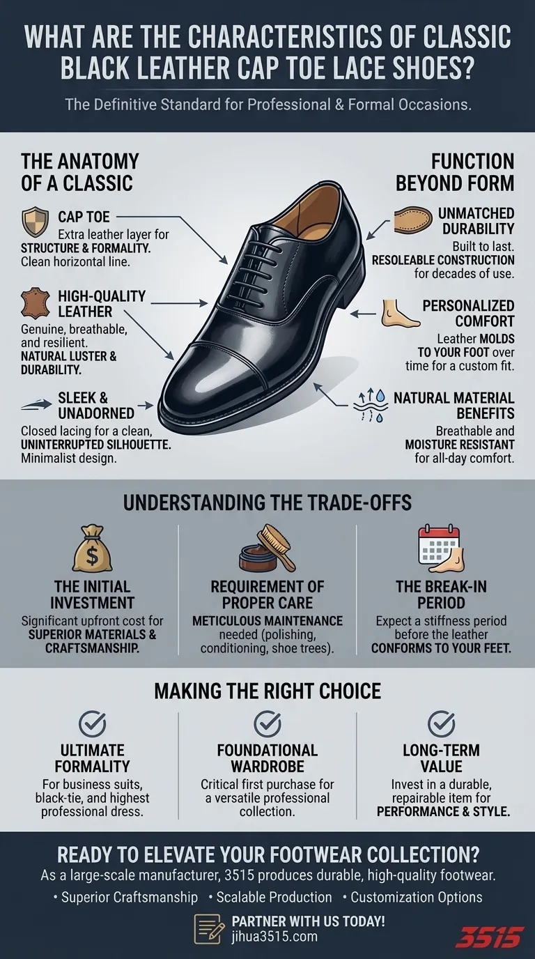 Quelles sont les caractéristiques des chaussures classiques à lacets noires en cuir avec bout rapporté ? Un guide des chaussures habillées intemporelles Guide Visuel