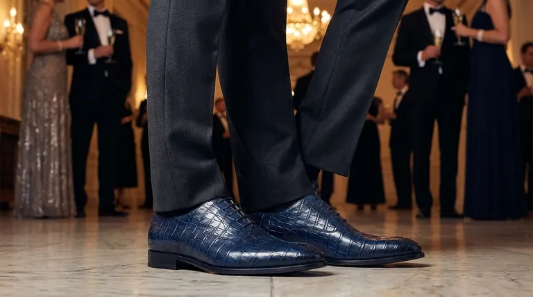 Come possono le scarpe eleganti in pelle ispirate al coccodrillo fare una dichiarazione agli eventi formali? Comanda l'attenzione con uno stile audace