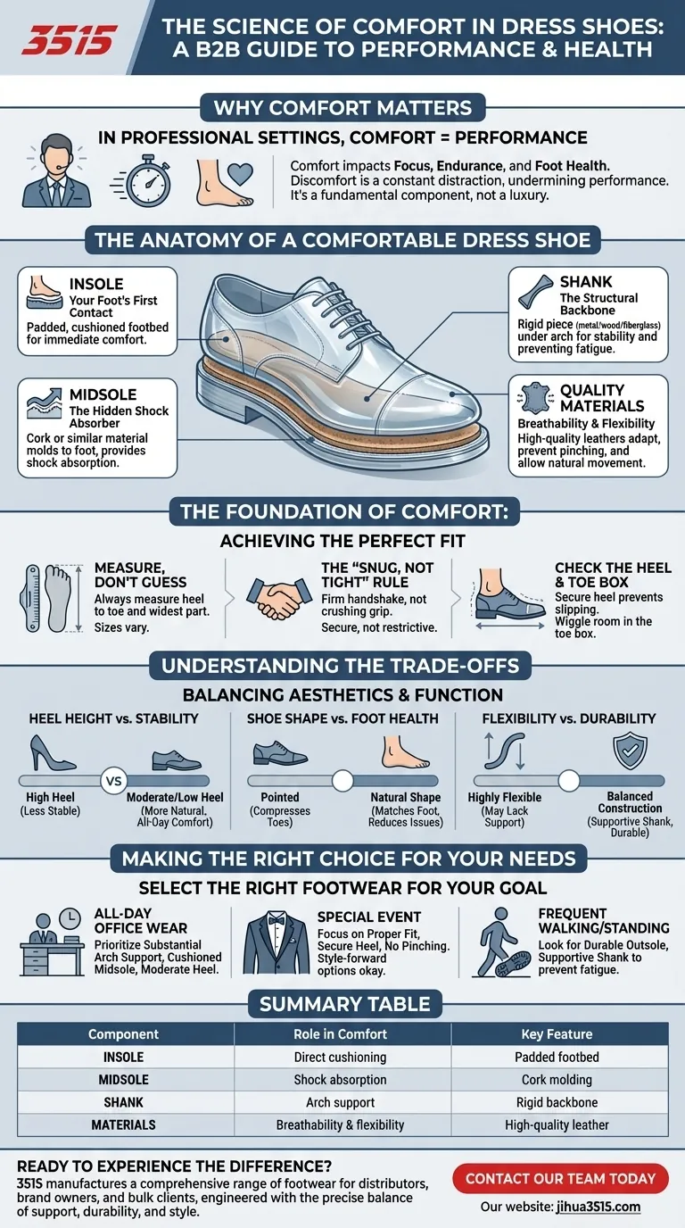 لماذا الراحة مهمة في الأحذية الرسمية؟ تحقيق الدعم طوال اليوم للأداء المهني دليل مرئي