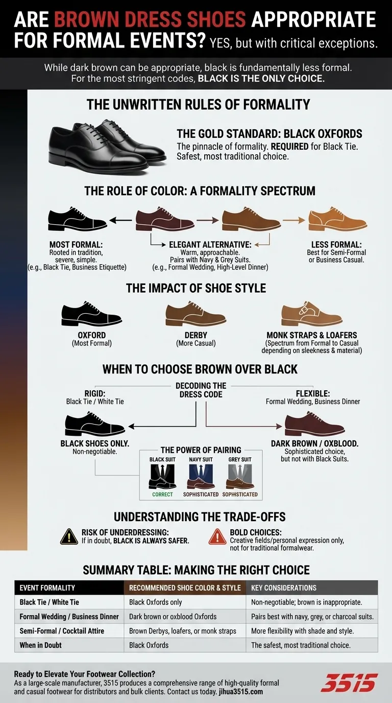 Sind braune Anzugschuhe für formelle Anlässe geeignet? Ein Leitfaden zur Auswahl des richtigen Schuhs Visuelle Anleitung