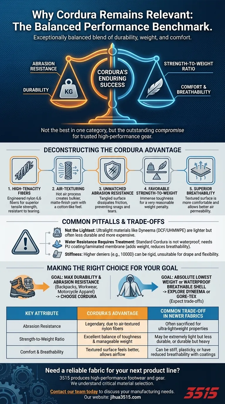 ¿Por qué Cordura ha seguido siendo relevante a pesar de los nuevos tejidos? El equilibrio inmejorable de durabilidad y comodidad Guía Visual