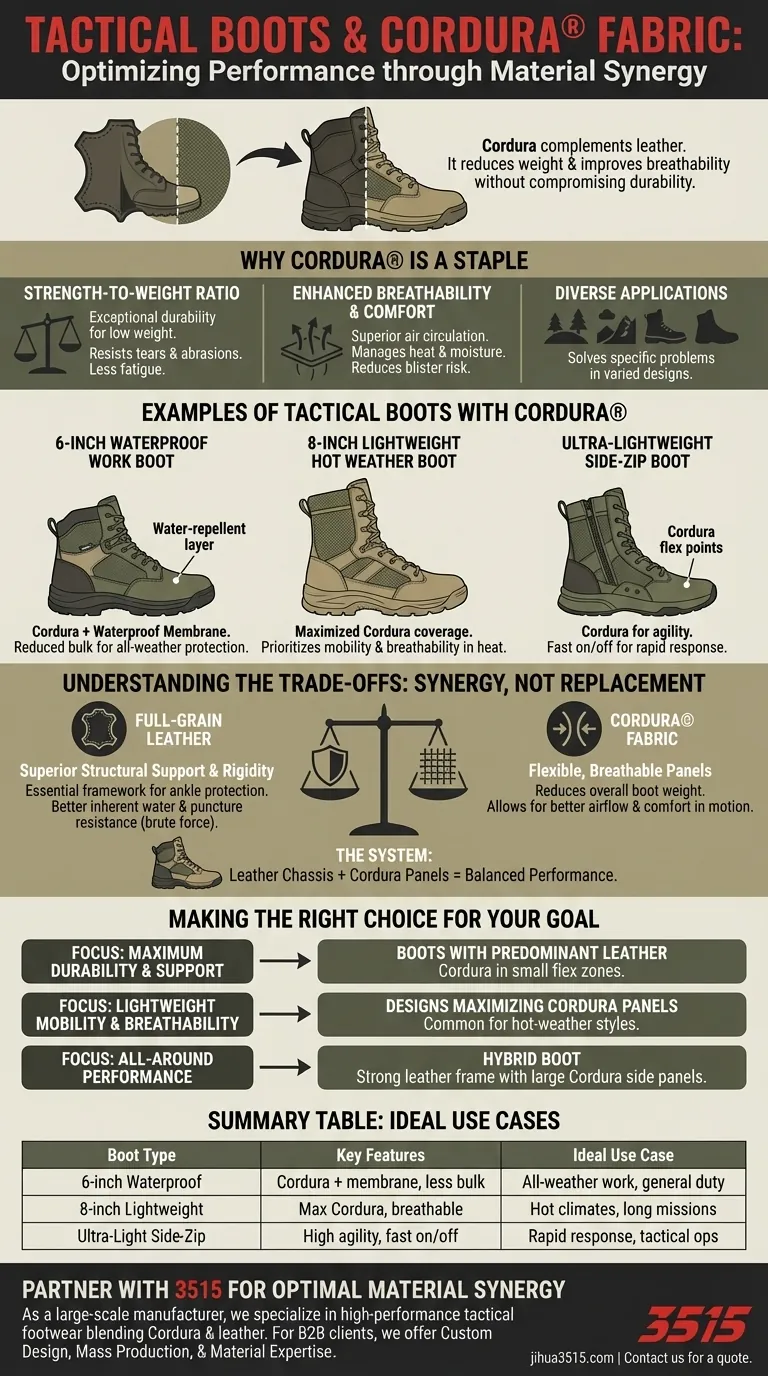 Quels sont quelques exemples de bottes tactiques qui pourraient utiliser du tissu Cordura ? Designs légers et durables Guide Visuel