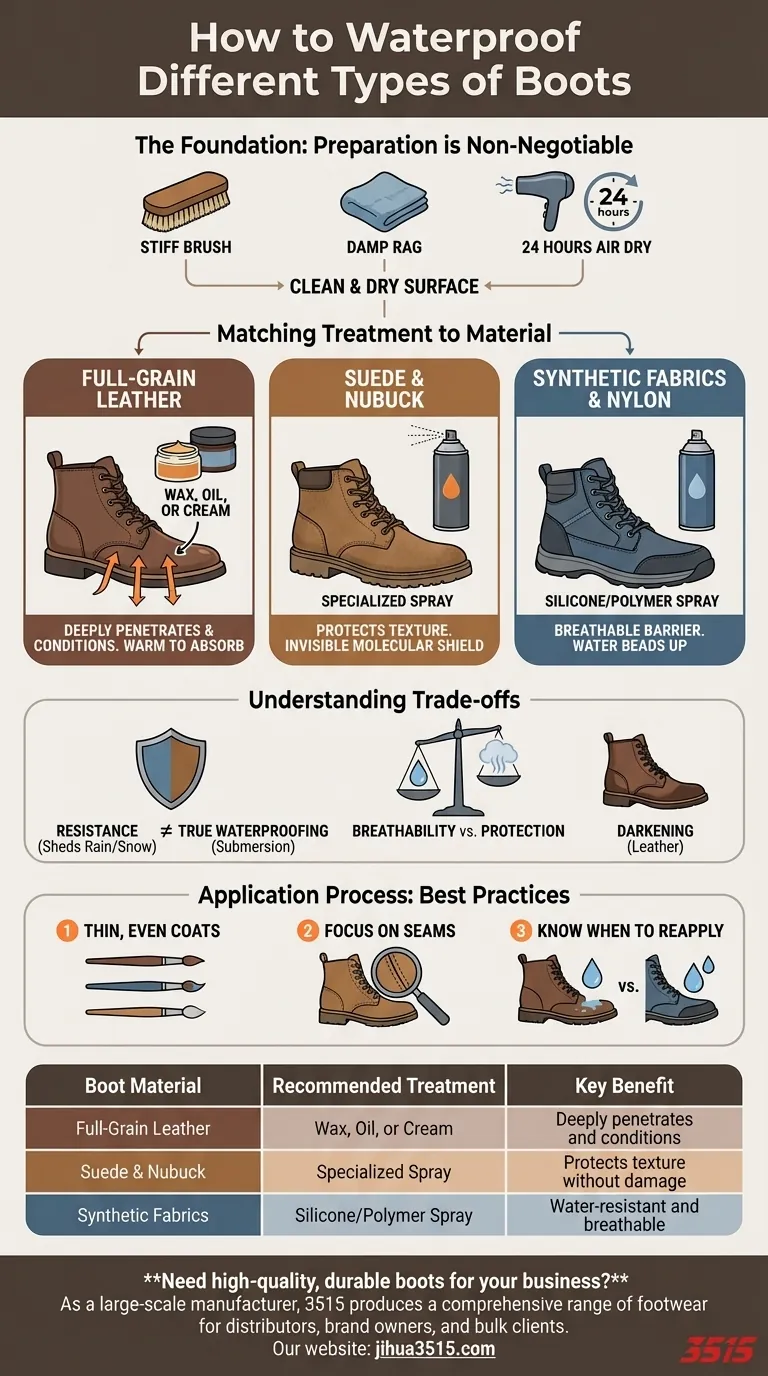 Comment imperméabiliser différents types de bottes ? Associer la méthode au matériau Guide Visuel