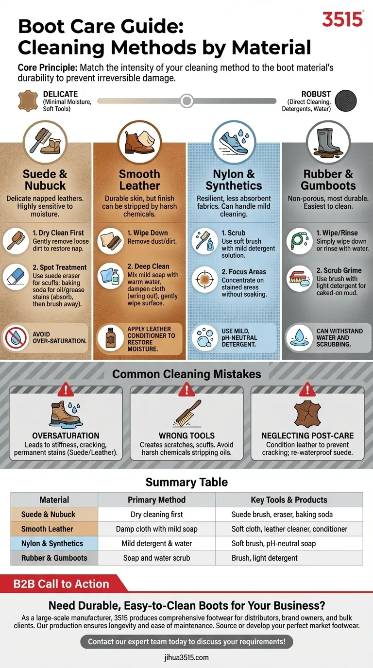 Quelles sont les méthodes de nettoyage pour différents matériaux de bottes ? Un guide pour prolonger la durée de vie de vos bottes Guide Visuel