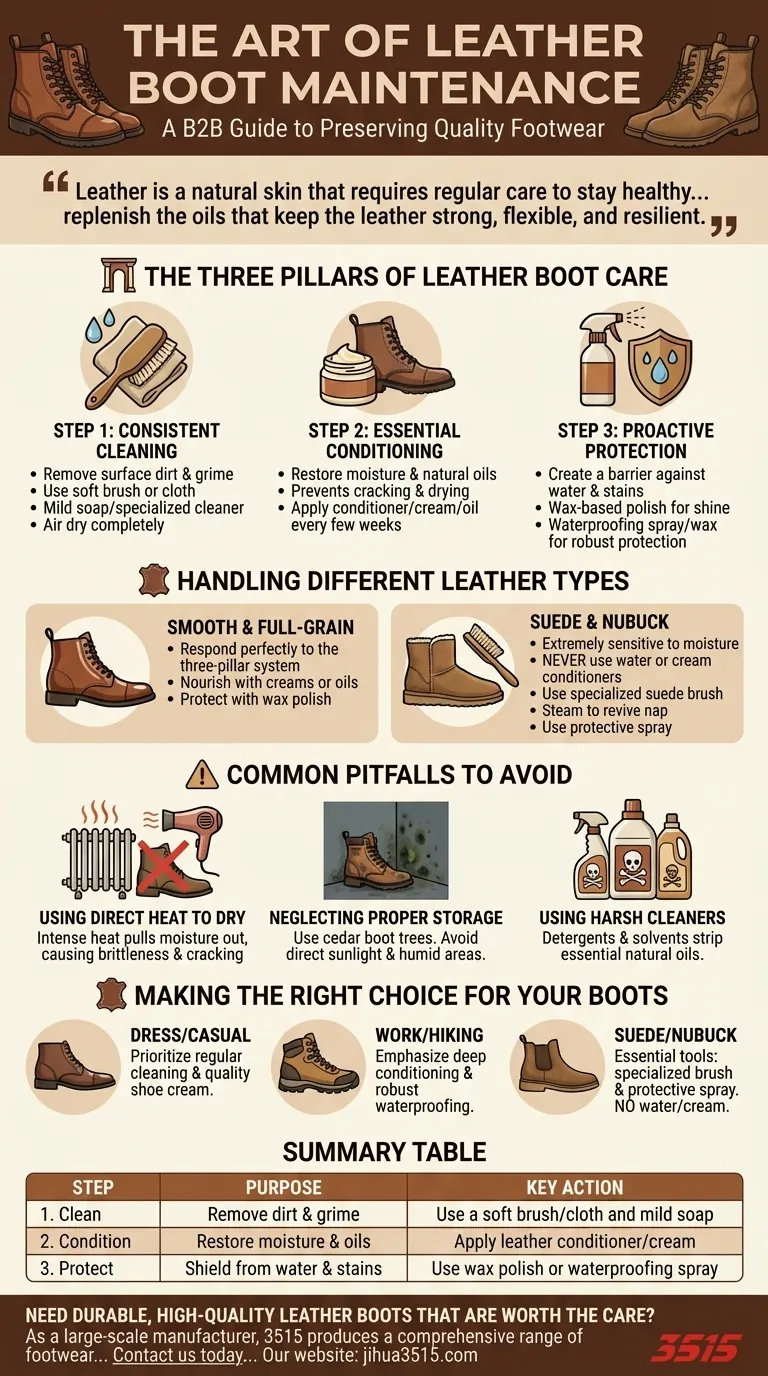 Comment entretenir des bottes en cuir ? Un guide simple en 3 étapes pour les faire durer des années Guide Visuel