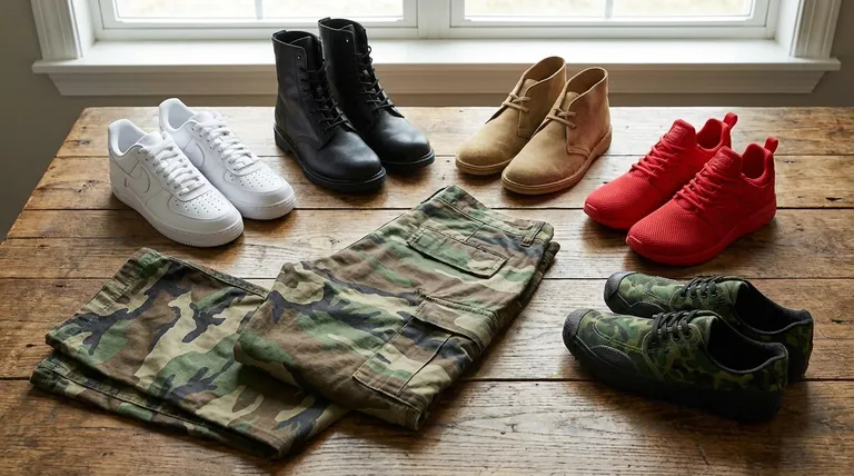 Quelles chaussures vont avec le camouflage ? Un guide des associations parfaites pour tous les styles