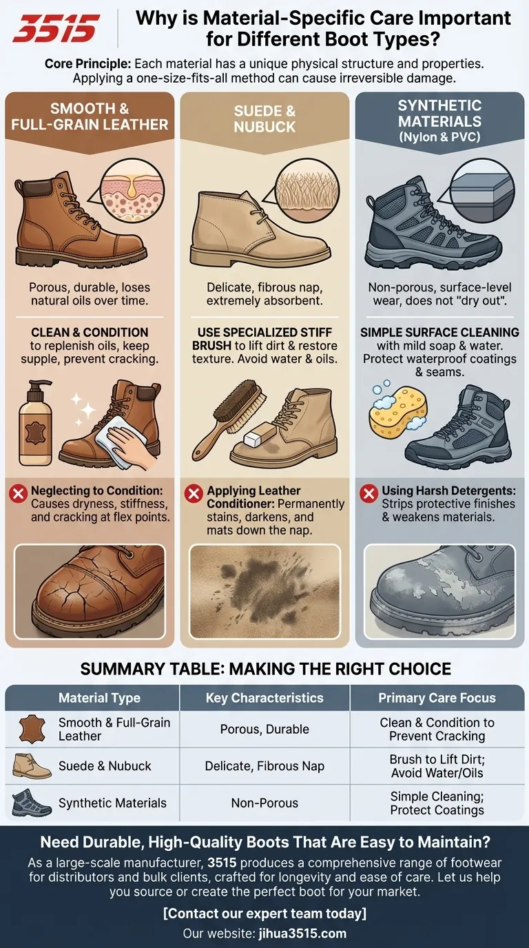 Pourquoi l'entretien spécifique aux matériaux est-il important pour différents types de bottes ? Protégez votre investissement et prolongez la durée de vie de vos bottes Guide Visuel