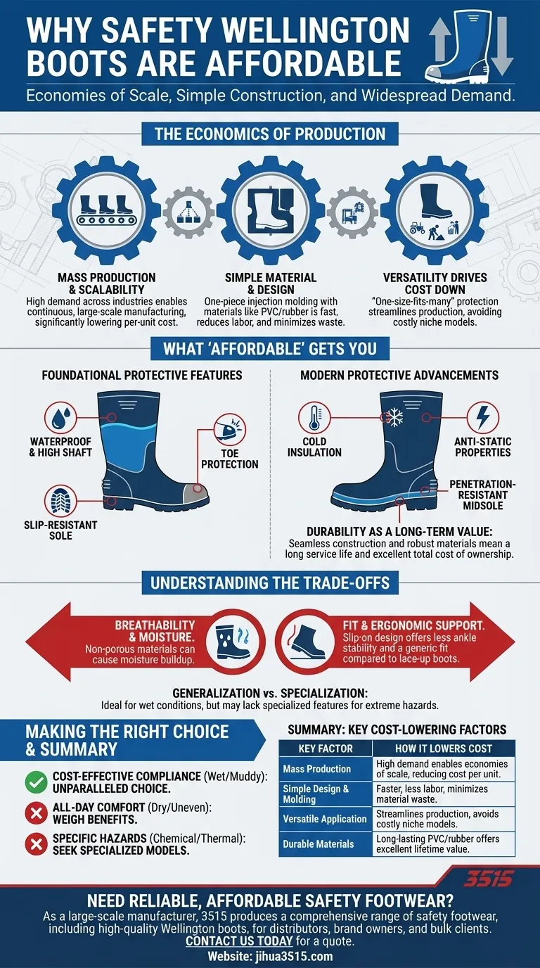 Pourquoi les bottes de sécurité Wellington sont-elles considérées comme abordables ? Production à grand volume et conception efficace Guide Visuel