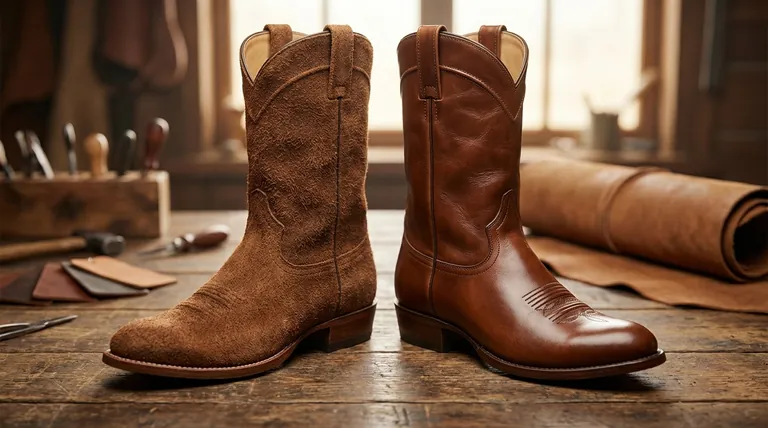 카우보이 부츠의 거친 가죽과 매끄러운 가죽의 차이점은 무엇인가요? 당신의 필요에 맞는 부츠를 선택하세요.