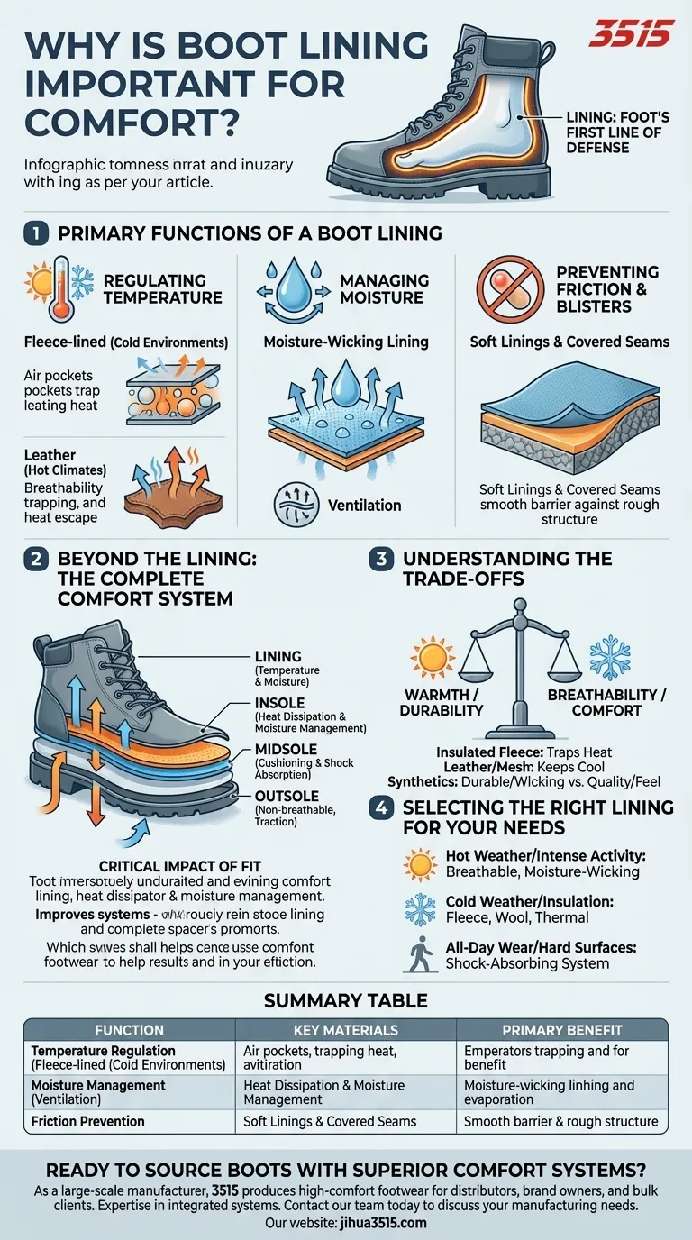 Pourquoi la doublure d'une botte est-elle importante pour le confort ? C'est la première ligne de défense de votre pied. Guide Visuel