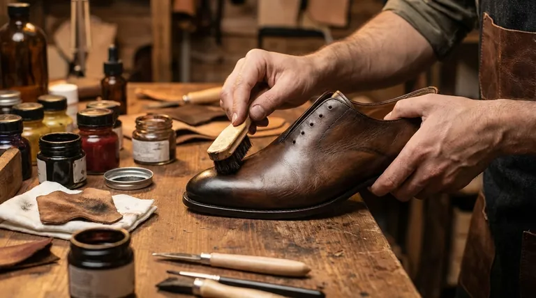 En quoi le cuir Vegano est-il unique en termes de finition et d'utilisation ? Un chef-d'œuvre pour les patines personnalisées et la chaussure artisanale.