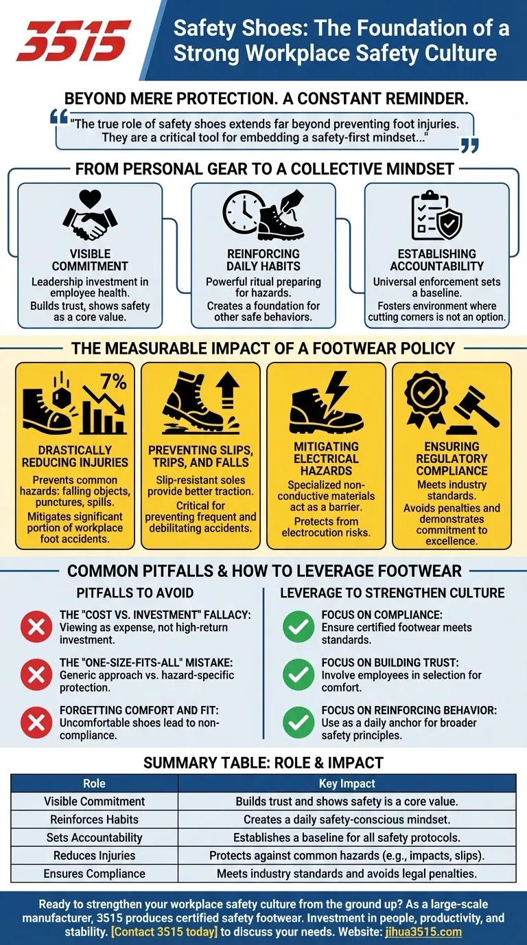 Quel rôle plus large jouent les chaussures de sécurité dans la culture de sécurité au travail ? Construire une base de confiance et de responsabilité Guide Visuel