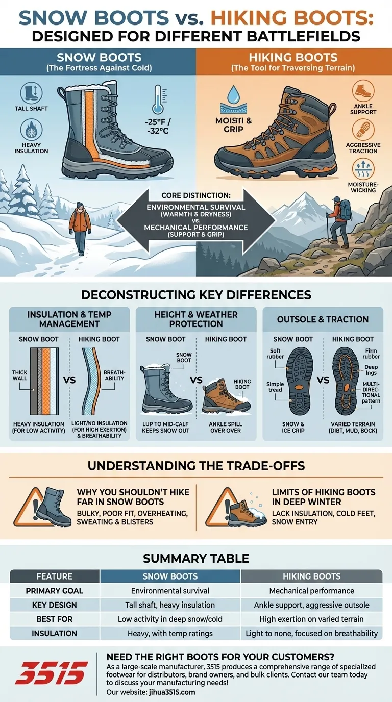 Comment la conception des bottes de neige diffère-t-elle de celle des chaussures de randonnée ? Choisissez la bonne botte pour votre environnement Guide Visuel