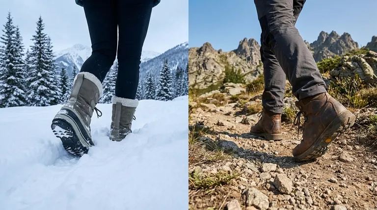 Comment la conception des bottes de neige diffère-t-elle de celle des chaussures de randonnée ? Choisissez la bonne botte pour votre environnement