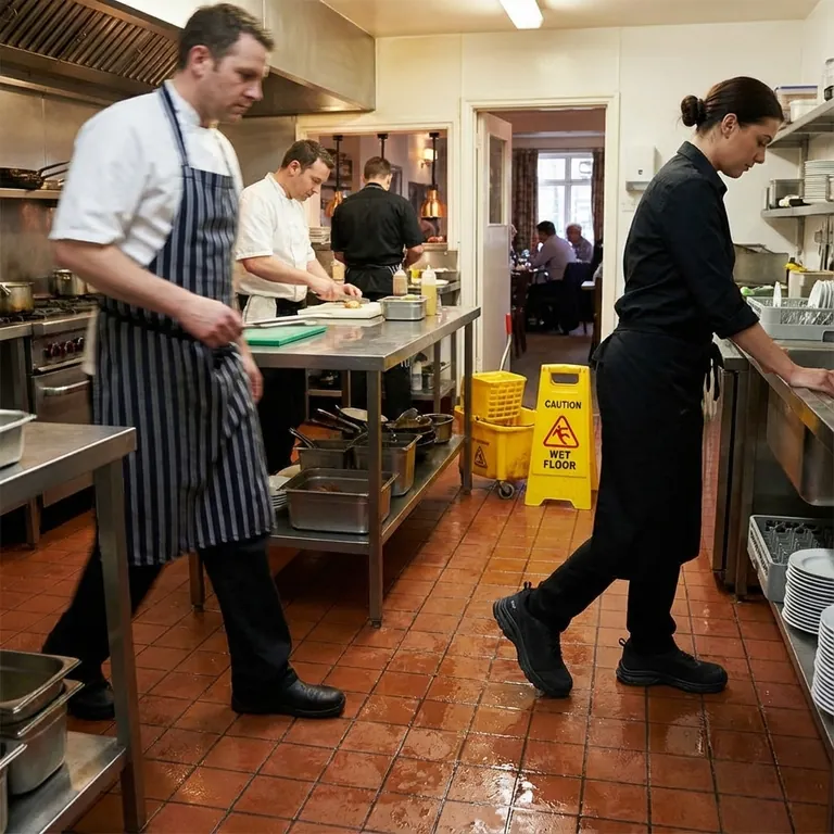 ¿Por qué los trabajadores de restaurantes se enfrentan a mayores riesgos de resbalones? Los riesgos inherentes de un entorno de ritmo rápido