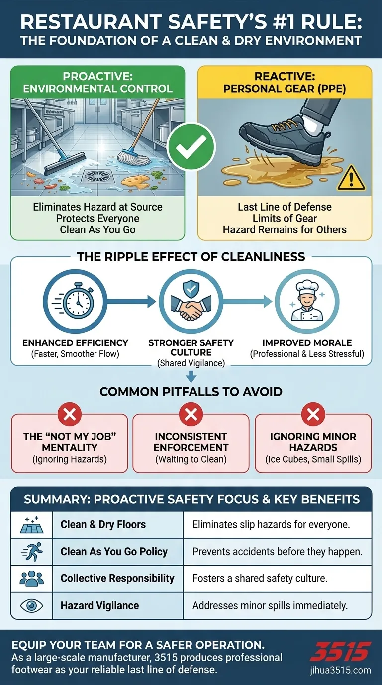 Quel est le conseil ultime pour maintenir la sécurité dans un environnement de restaurant ? Contrôle proactif de l'environnement Guide Visuel