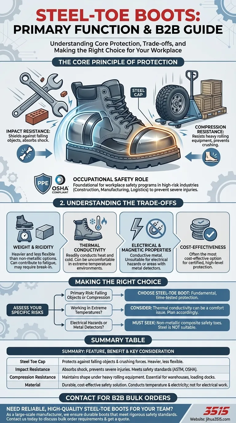 Was sind Stahlkappenschuhe und was ist ihre Hauptfunktion? Schutz für gefährliche Arbeiten Visuelle Anleitung