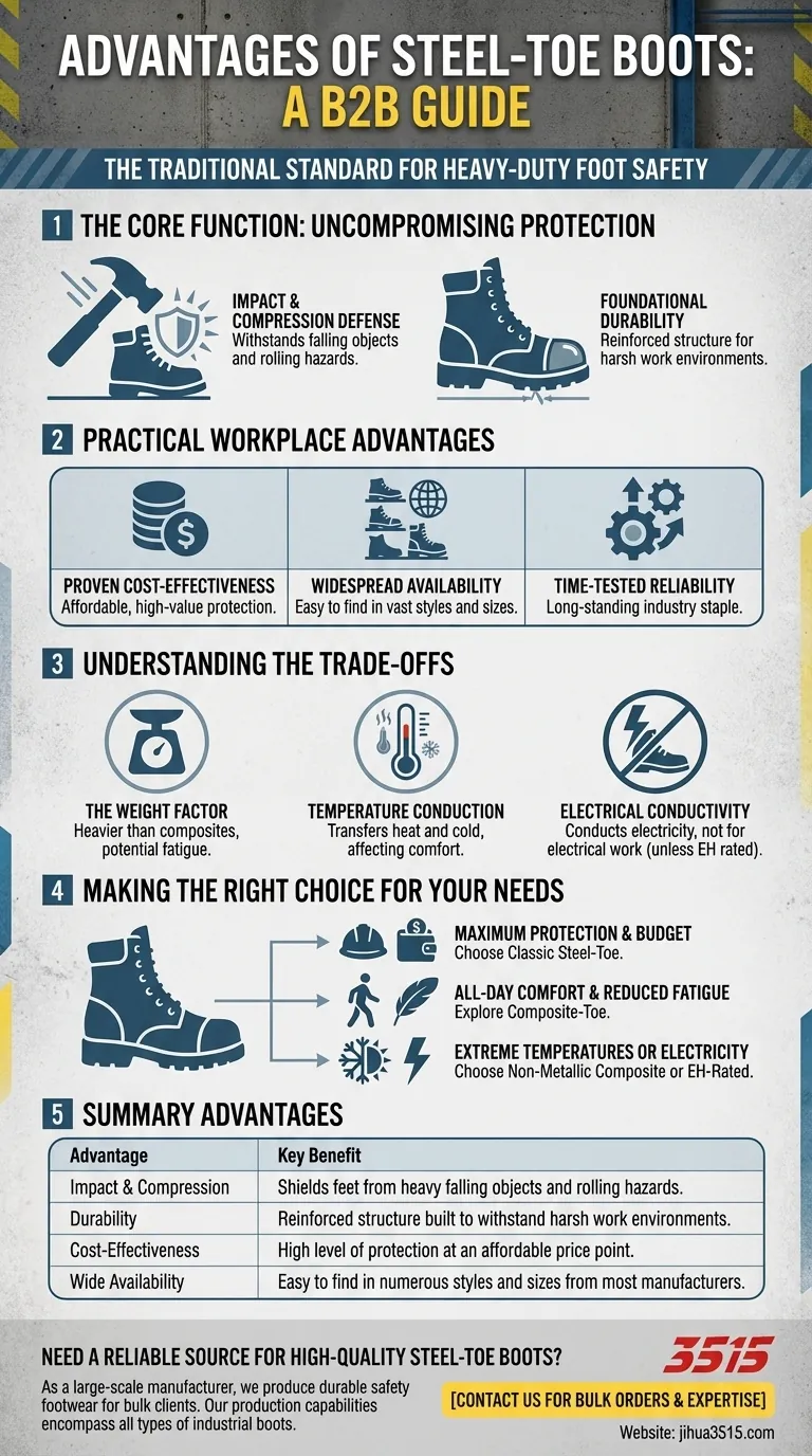 Каковы преимущества ношения ботинок со стальным носком? Максимальная защита для тяжелых работ Визуальное руководство