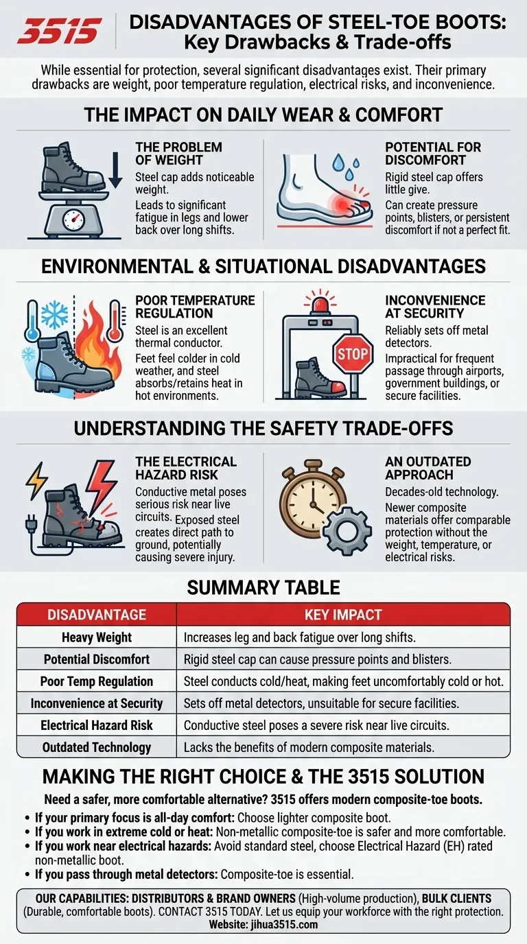 Was sind die Nachteile von Stahlkappenschuhen? Hohes Gewicht, Unbehagen & Sicherheitsrisiken Visuelle Anleitung
