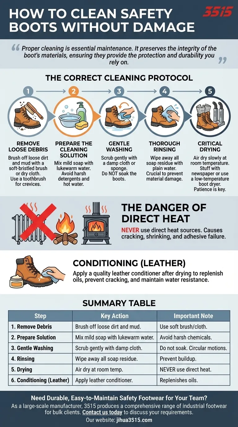 如何清洁安全靴以避免损坏？保养靴子的温和指南 图解指南