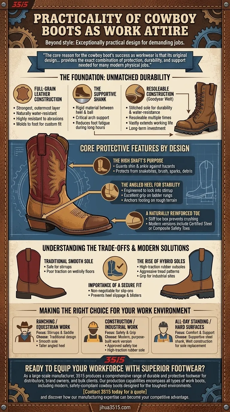 ¿Cuáles son las razones prácticas de la popularidad de las botas de cowboy como atuendo de trabajo? Durabilidad y protección inigualables Guía Visual
