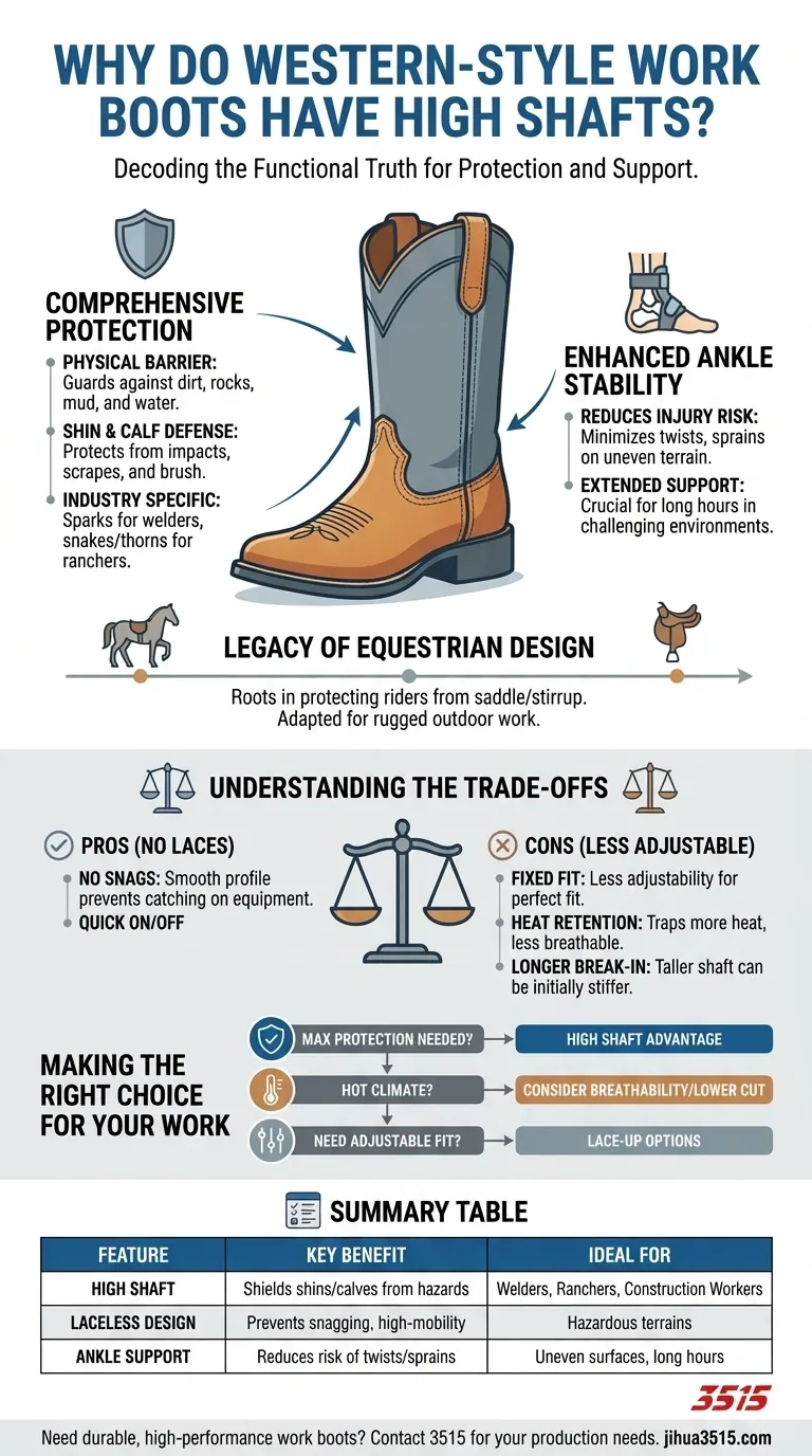 Pourquoi les bottes de travail de style occidental ont-elles des tiges plus hautes ? Protection supérieure et soutien de la cheville expliqués Guide Visuel