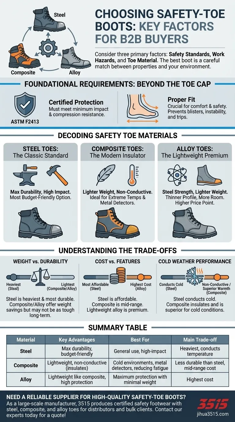 ما هي العوامل التي يجب مراعاتها عند اختيار أحذية السلامة ذات المقدمة الفولاذية؟ طابق مخاطر عملك مع الحماية المناسبة دليل مرئي