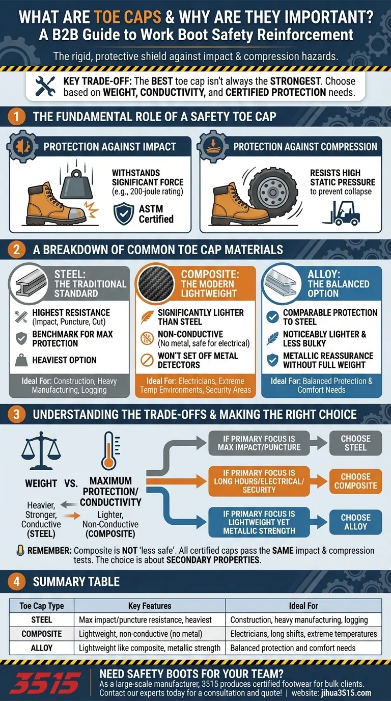 ¿Qué son las punteras en las botas de trabajo y por qué son importantes? Elige la protección adecuada para tu trabajo Guía Visual