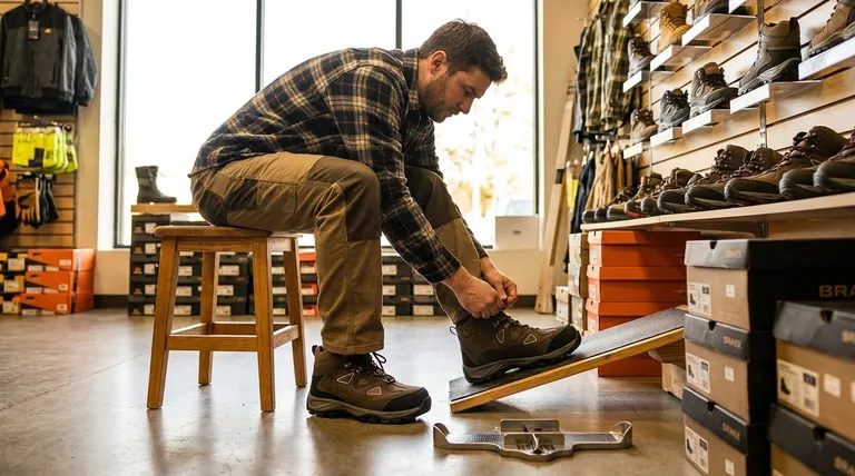Why is it recommended to try on work boots before buying them? Ensure Perfect Fit & Safety