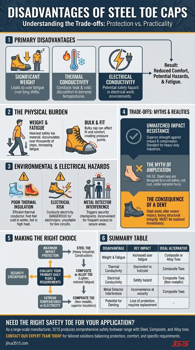 鋼鉄製先芯の欠点は何ですか？従業員の安全靴選びにおけるトレードオフを理解する ビジュアルガイド