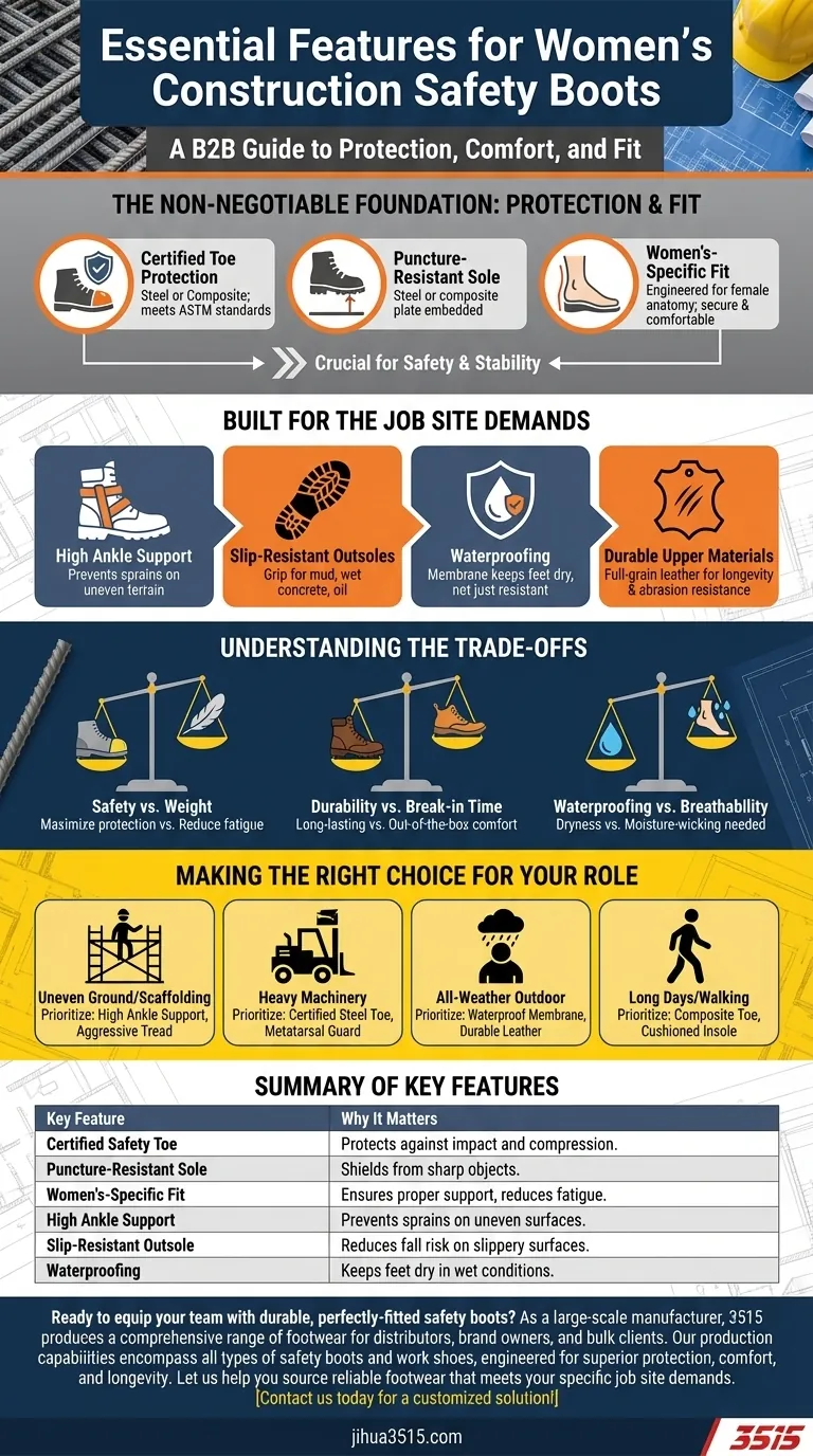 Какие характеристики должны быть у женских защитных ботинок для строительных работ? Руководство по основным средствам защиты и подбору размера Визуальное руководство