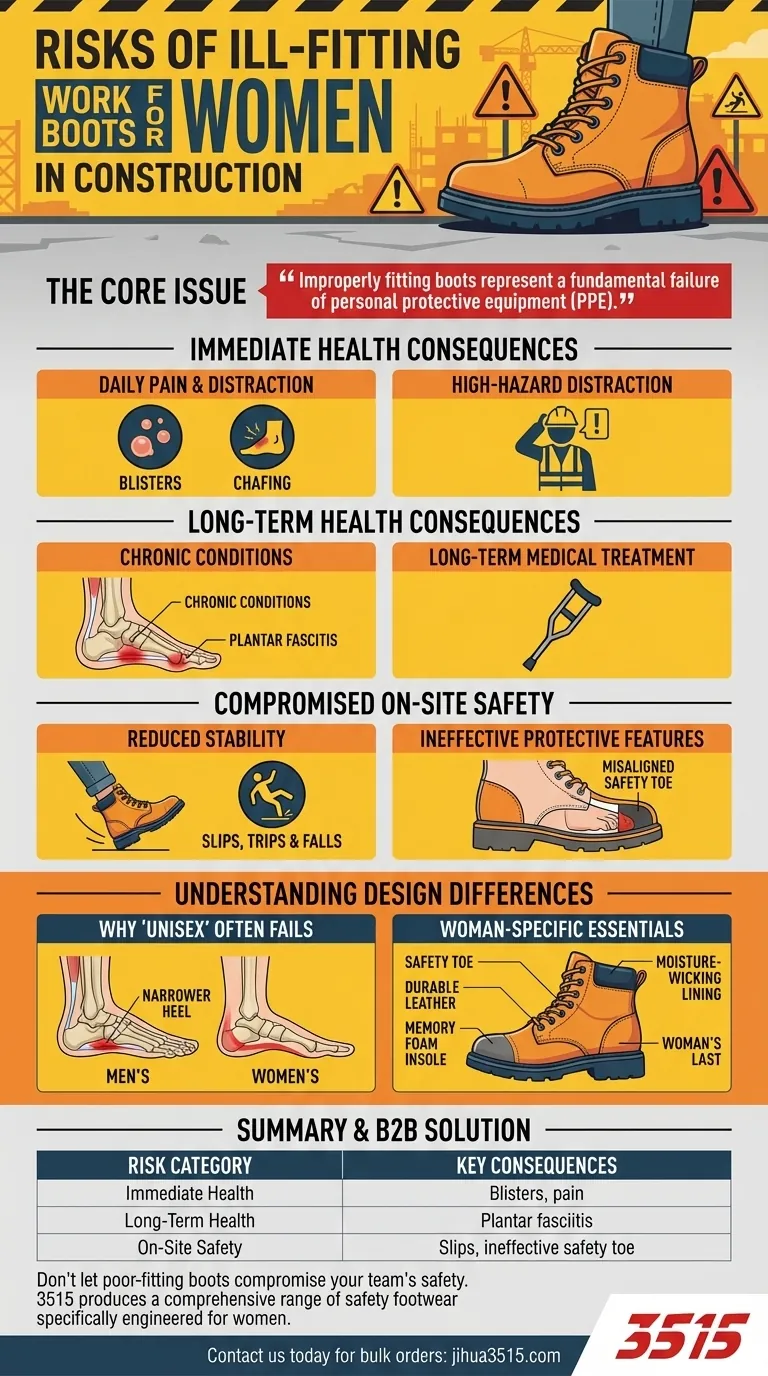 Quali rischi corrono le donne indossando scarponi da lavoro non adatti in cantiere? Proteggi la tua salute e sicurezza Guida Visiva