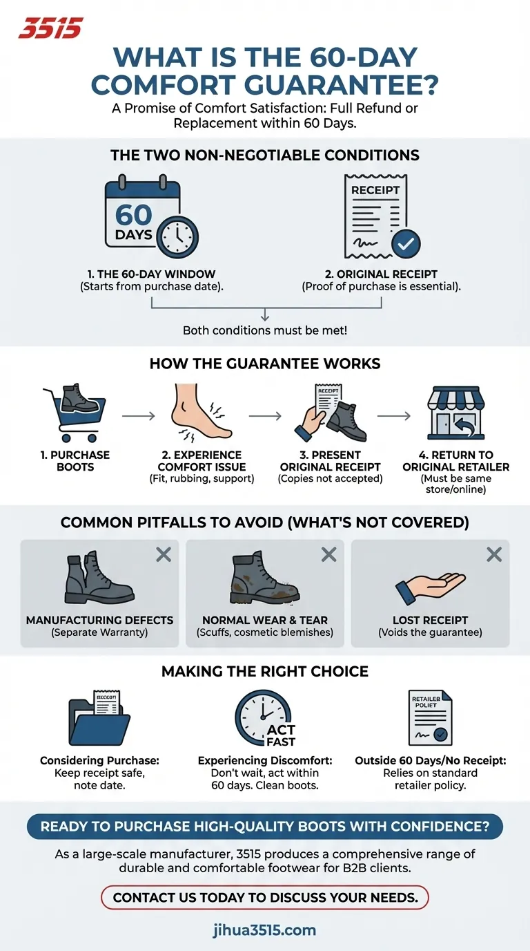 Was ist die 60-Tage-Komfortgarantie? Kaufen Sie risikofrei Stiefel Visuelle Anleitung