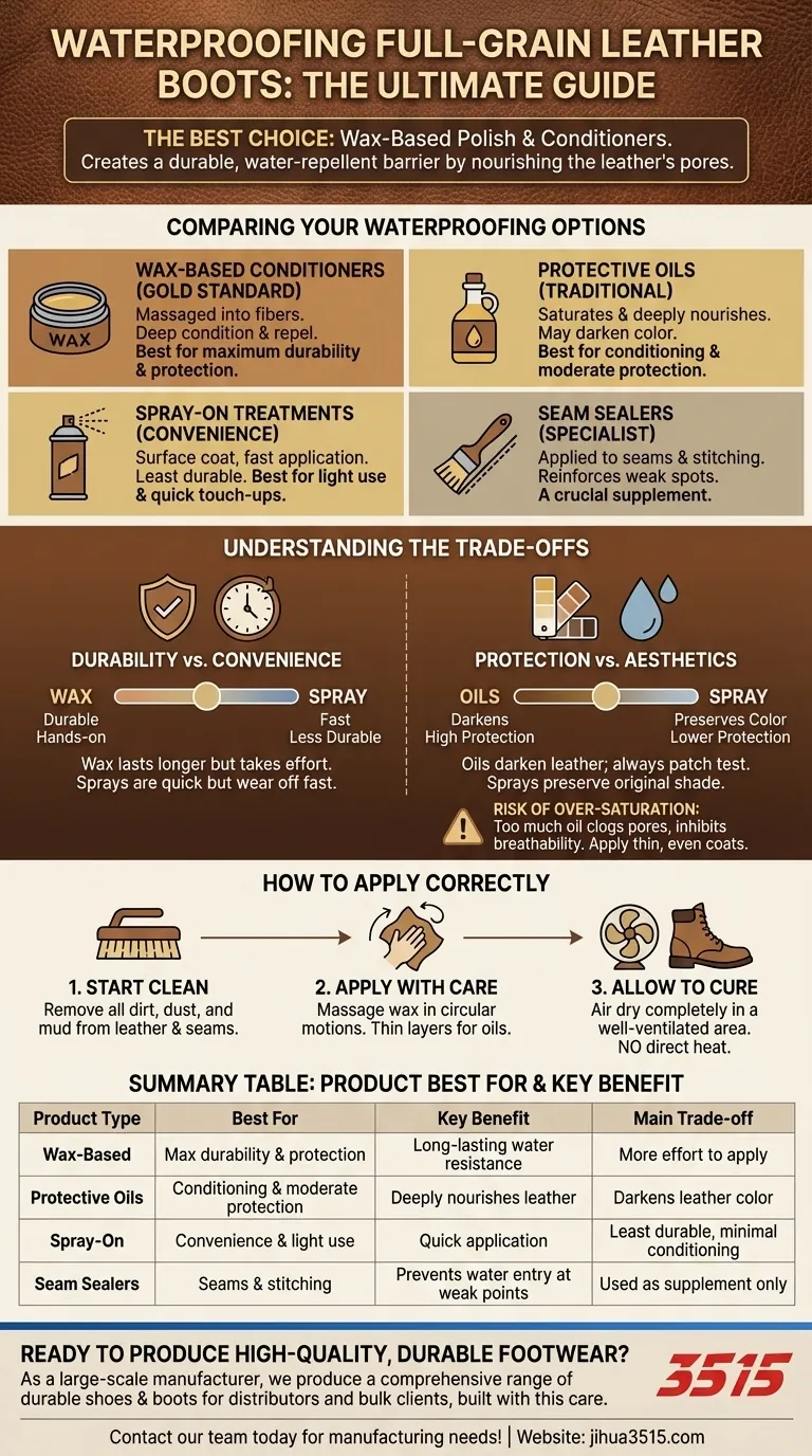 Quel type de produit d'imperméabilisation est le meilleur pour les bottes en cuir pleine fleur ? Un guide pour une durabilité maximale Guide Visuel