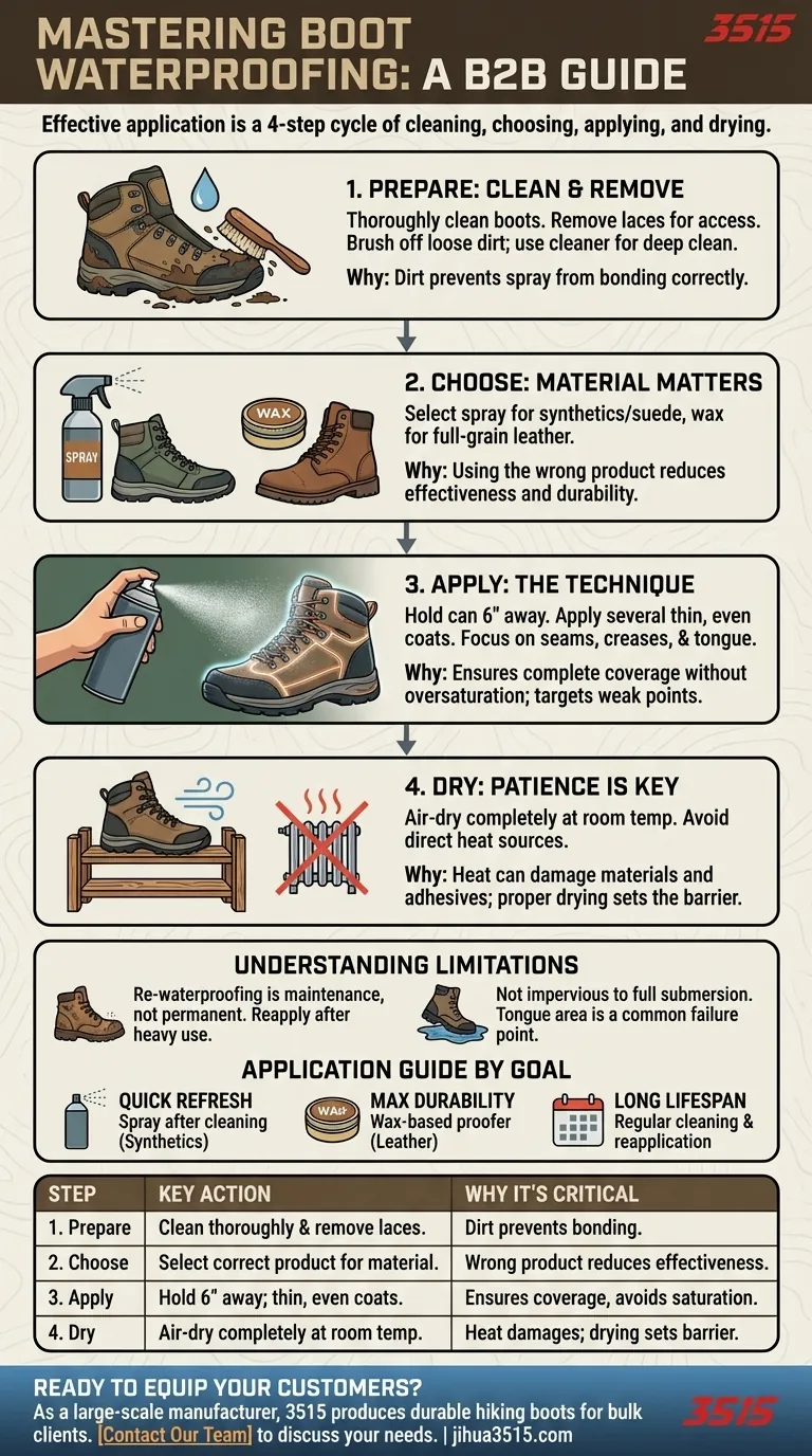 Comment appliquer un spray imperméabilisant sur des chaussures de randonnée ? Un guide en 4 étapes pour une protection durable Guide Visuel