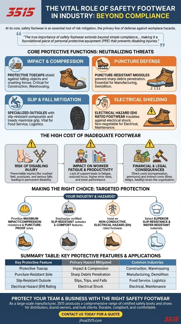 ¿Cuál es la importancia del calzado de seguridad en diversas industrias? Protección esencial para su fuerza laboral Guía Visual
