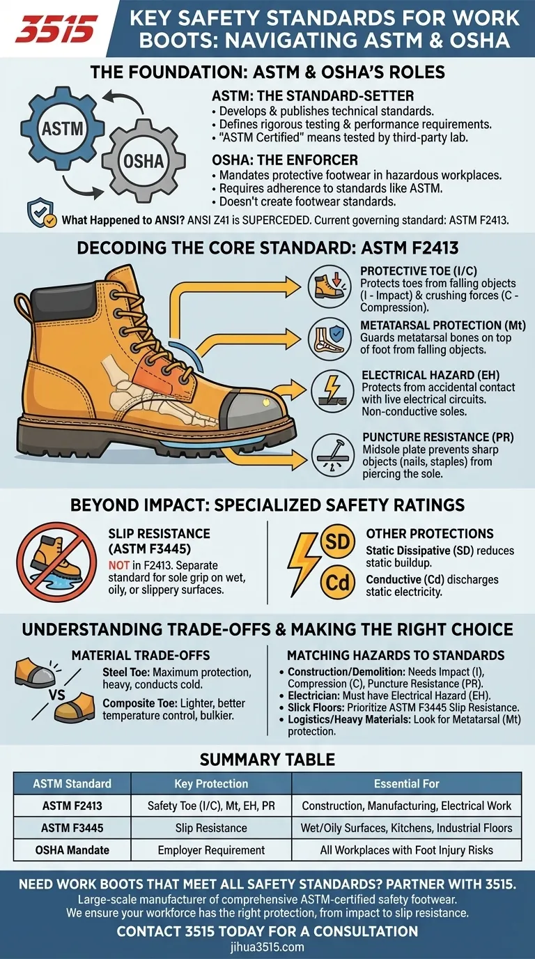 Quelles sont les normes de sécurité clés pour les chaussures de travail ? Assurez la conformité et protégez votre personnel Guide Visuel