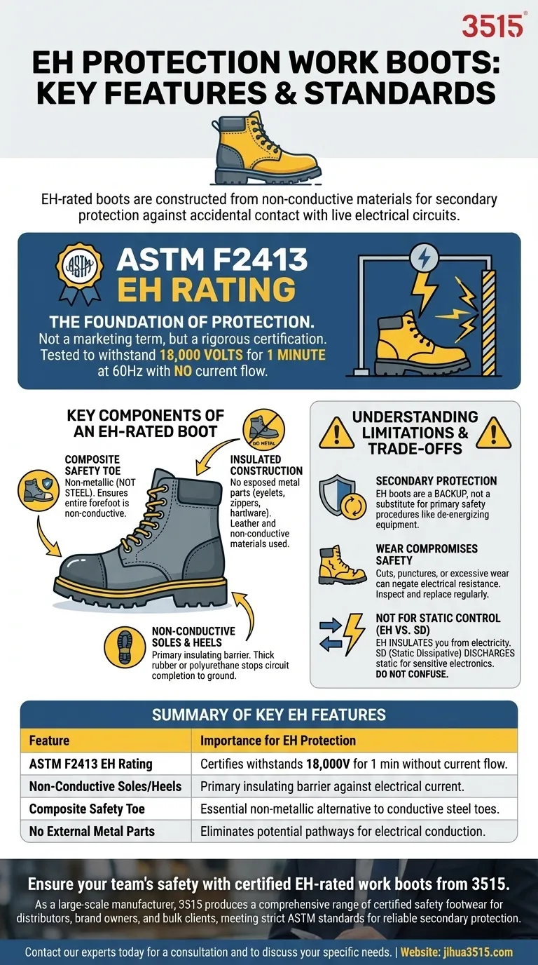 Quelles caractéristiques les bottes de travail doivent-elles avoir pour la protection contre les dangers électriques ? Exigences essentielles des bottes homologuées EH Guide Visuel