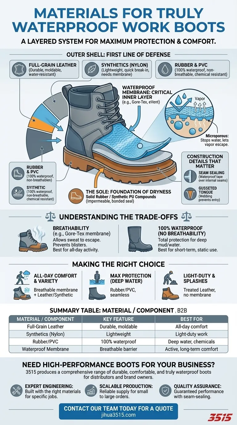 什么材料最适合防水工作靴？为您的工作选择合适的系统 图解指南