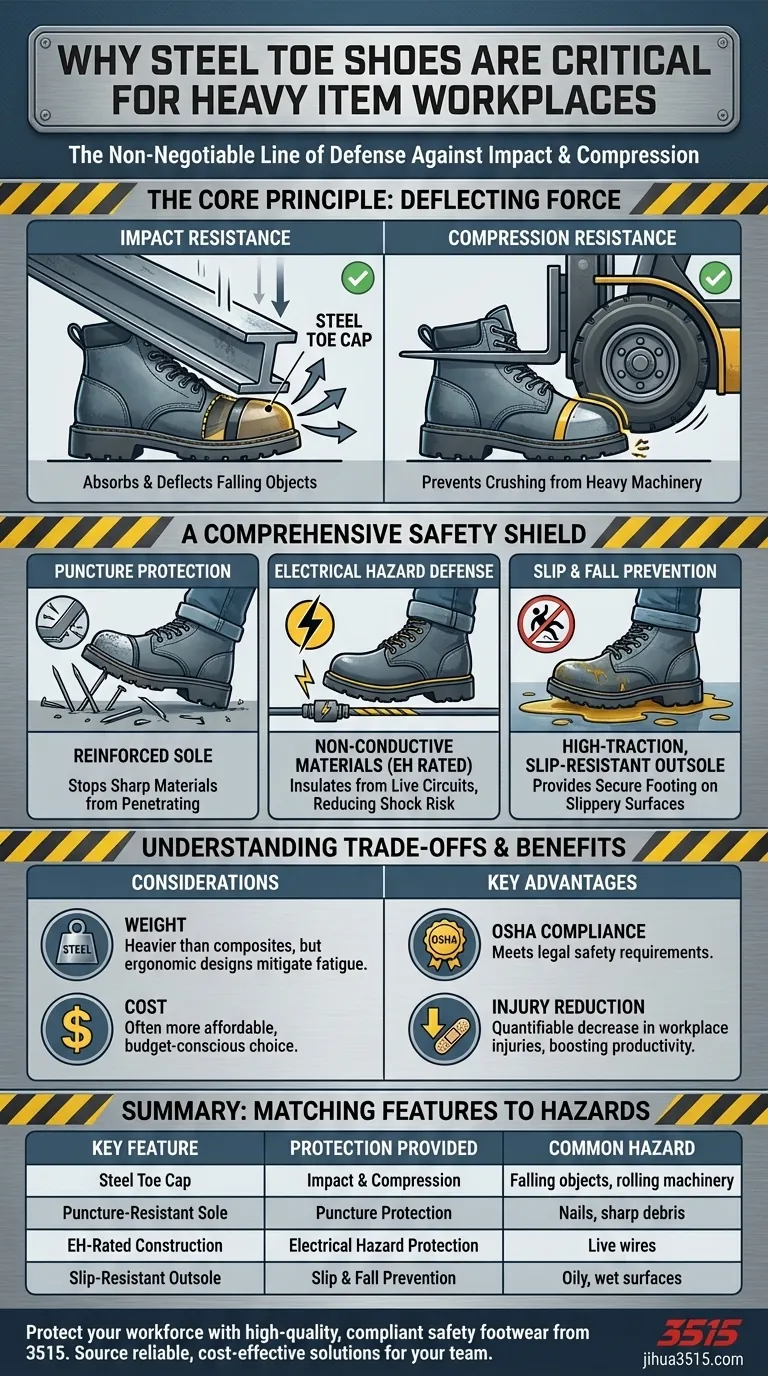 Warum sind Sicherheitsschuhe mit Stahlkappe in Arbeitsumgebungen mit schweren Gegenständen wichtig? Wesentlicher Schutz für industrielle Sicherheit Visuelle Anleitung