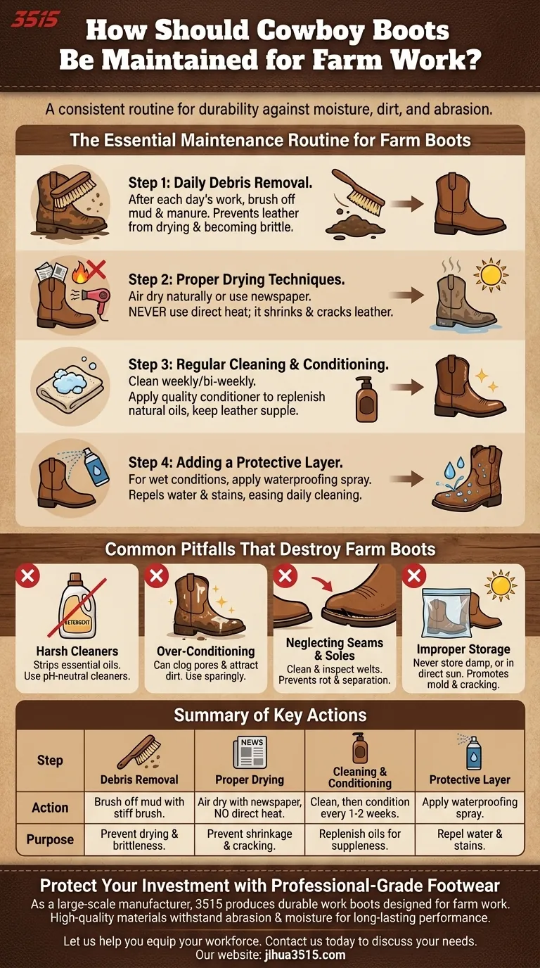 Comment entretenir les bottes de cowboy pour le travail à la ferme ? Un guide pratique pour prolonger leur durée de vie Guide Visuel