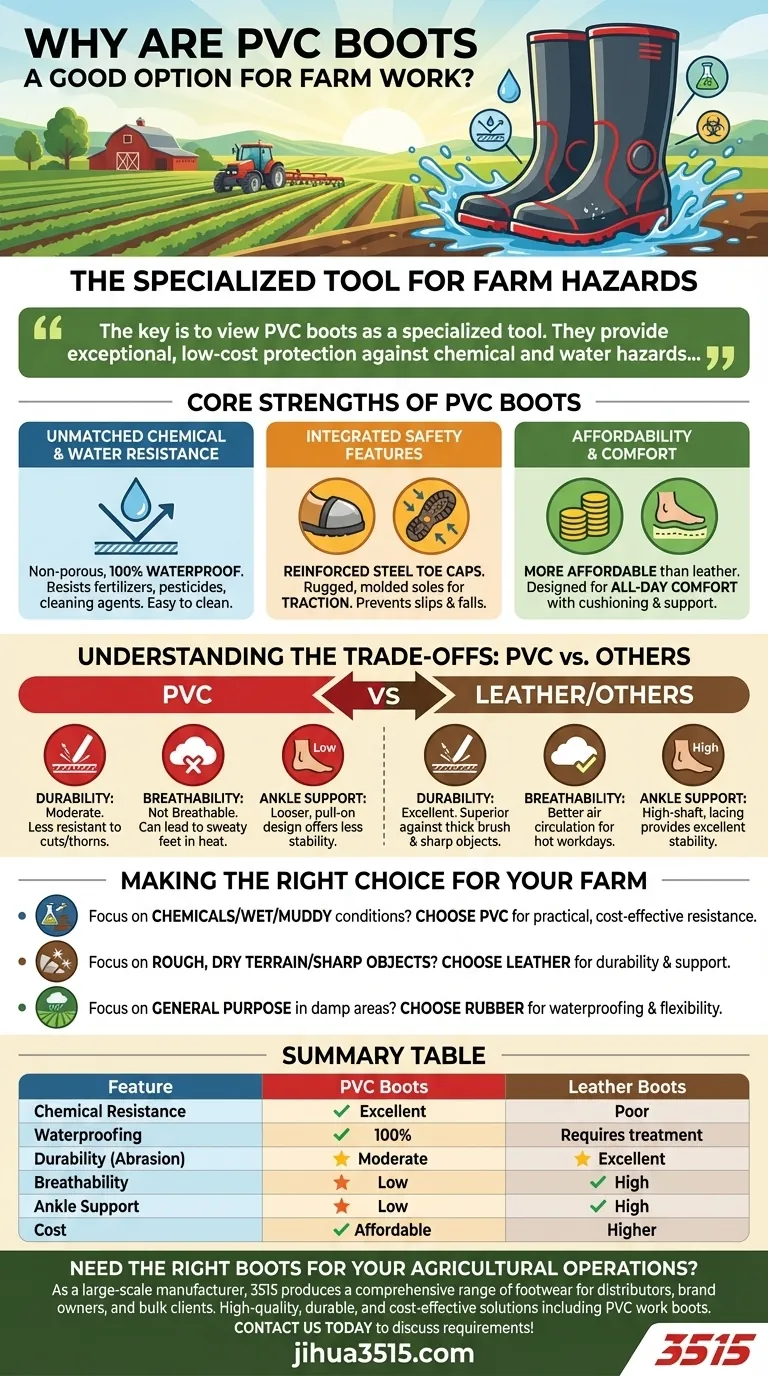 Perché gli stivali in PVC sono una buona opzione per il lavoro in fattoria? Ineguagliabile protezione chimica e dall'acqua Guida Visiva