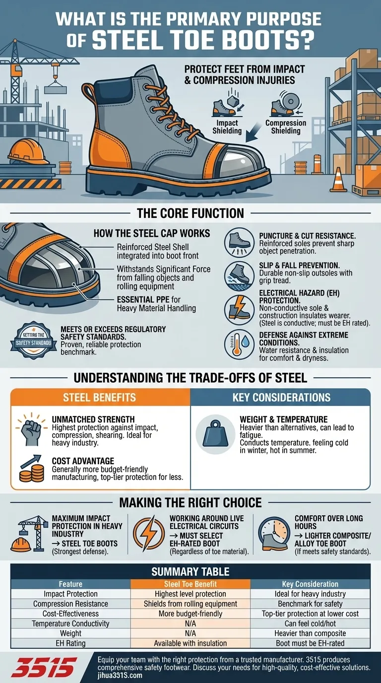 ما هو الغرض الأساسي من أحذية السلامة ذات المقدمة الفولاذية؟ حماية لا مثيل لها لقوة العمل لديك دليل مرئي