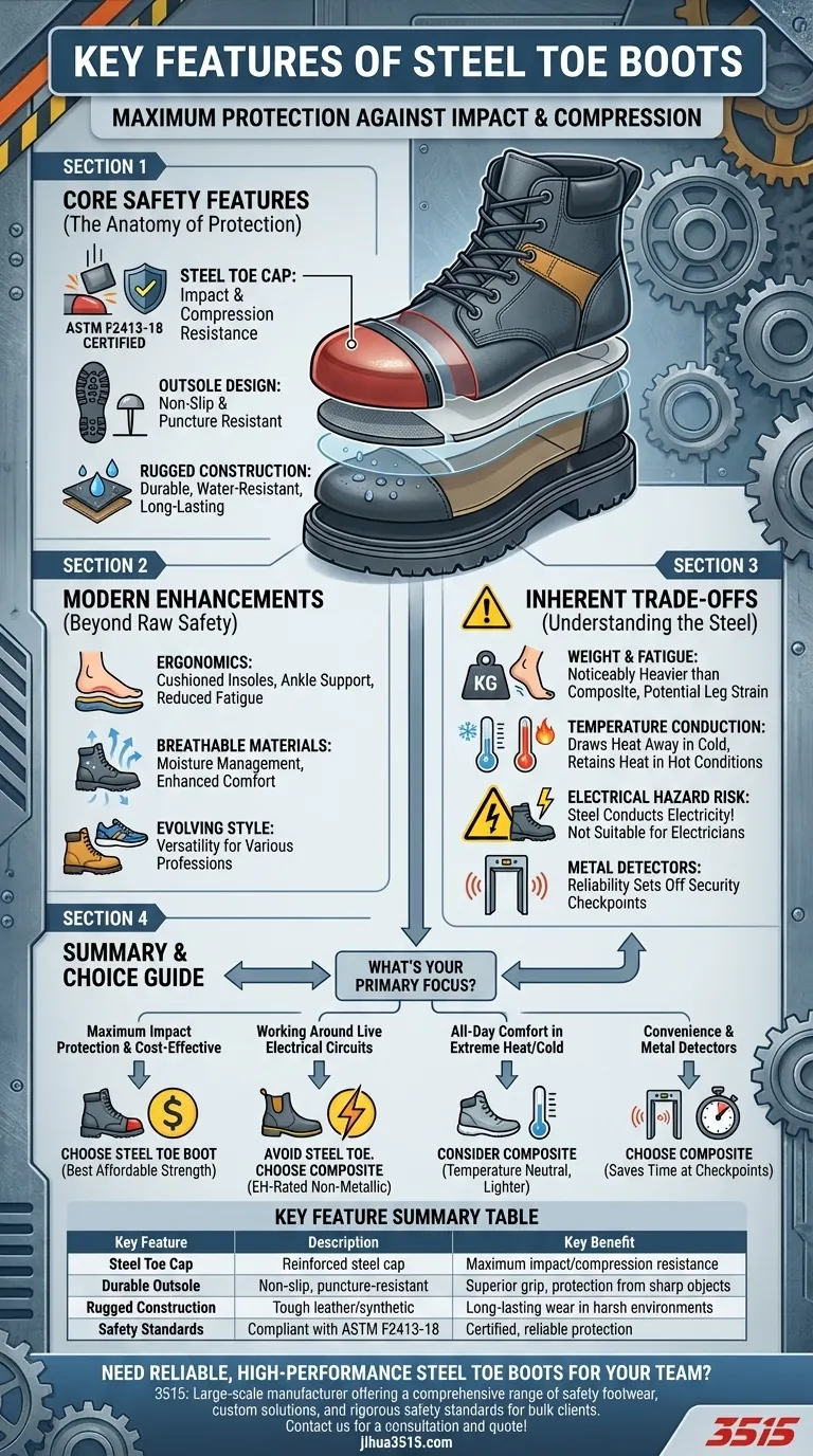 Quali sono le caratteristiche principali degli scarponi con punta in acciaio? Protezione dagli impatti e durata senza pari Guida Visiva