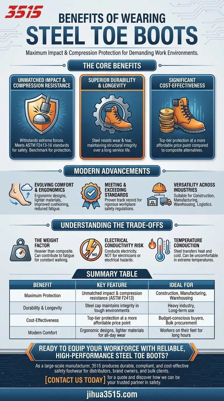 Quali sono i vantaggi degli scarponi con punta in acciaio? Massima protezione dagli impatti e durata Guida Visiva