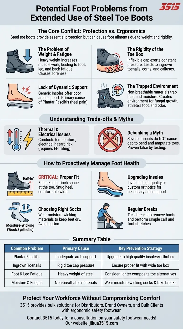 Welche potenziellen Fußprobleme können durch den längeren Gebrauch von Stahlkappenschuhen entstehen? Plantarfasziitis & Ermüdung vermeiden Visuelle Anleitung