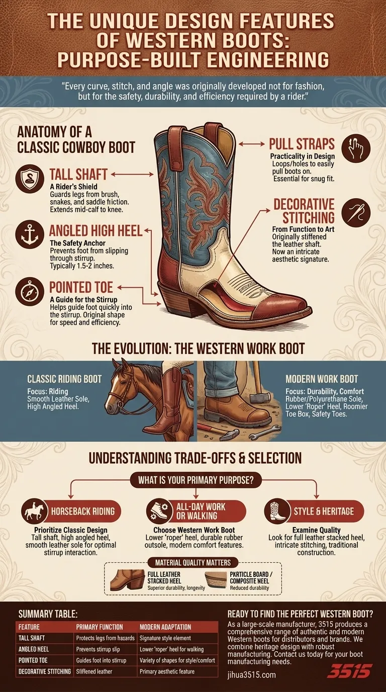 Quelles sont les caractéristiques de conception uniques des bottes western ? De la selle au style, décryptage d'un design emblématique Guide Visuel